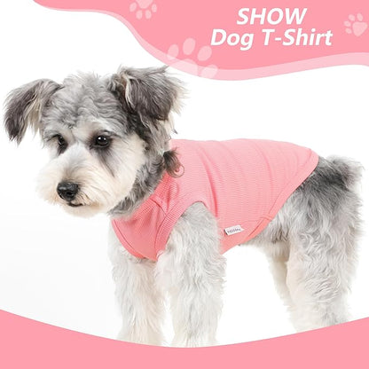2 Pack Dog Clothes for Small Dogs Summer Dog Shirt Vest Girl Boy Lightweight Puppy T-Shirts Blank Soft and Cool Pet Clothing Sleeveless Medium Large Dog Outfit (Purple+L-Pink, XXX-Large)
