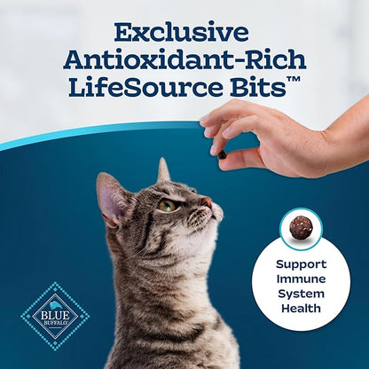 Blue Buffalo Tastefuls Natural Dry Food for Adult Cats, Sensitive Stomach, Chicken & Brown Rice Recipe, 3-lb. Resealable Bag