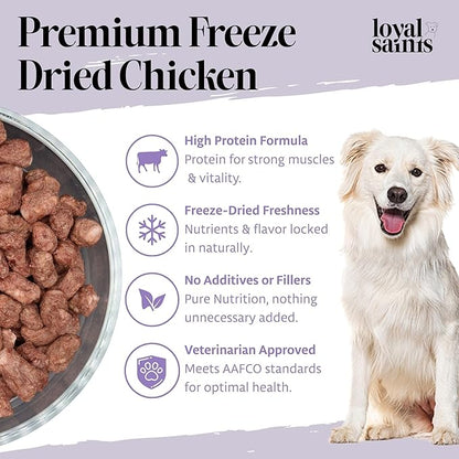 Freeze Dried Raw Dog Food - Premium Chicken Flavor with High Protein & Grain Free Dog Food for Small or Large Breeds and Picky Eaters - Versatile as Meal Topper, Pet Snack & Treats, 14 Oz