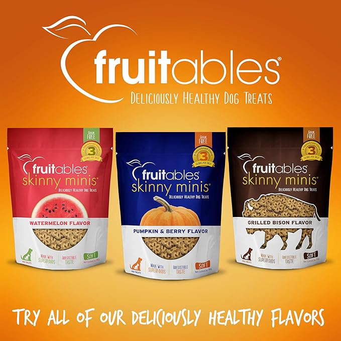 Fruitables Dog Treats, Pumpkin Mango, 5 Ounces | Pack of 2 | Low Calorie | Training Treats | Grain Free