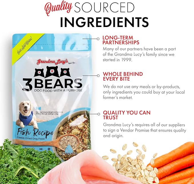 grandma lucy's 3 Bears Fish Dog Food - 1lb (Pack of 2)