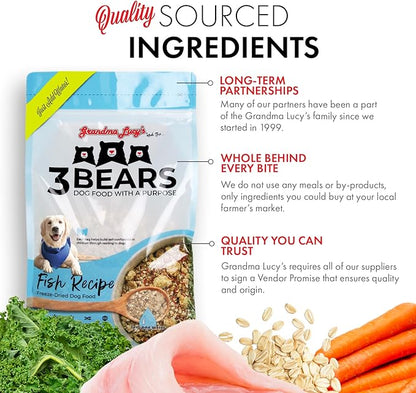 grandma lucy's 3 Bears Fish Dog Food - 1lb (Pack of 2)