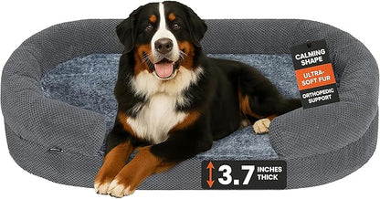 Arthritis Dog Bed, Orthopedic Dog Bed with Memory Foam, Extra Spacious Pet Bed with Supportive Sides, Removable Washable Cover, Designed for Senior Dogs Comfort Better Sleep and Joint Support