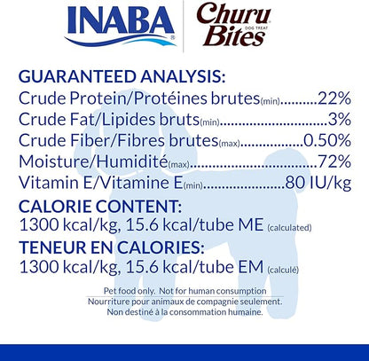 INABA Churu Bites for Dogs, Soft & Chewy Dog Treats with Vitamin E, 0.42 Ounces Each Tube, 20 Tubes, Chicken & Cheese Variety Box