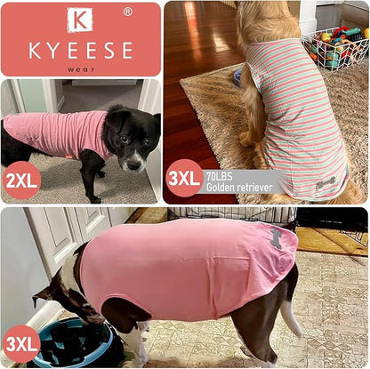 KYEESE 2Pack Dog Shirt, Soft Striped Dogs T Shirts, Lightweight Pet Tank Top, Sleeveless Dog Shirt for Medium Dogs, Stretchy Comfortable Pet Vest, Dark Blue, 2XL