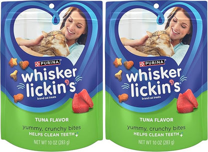 Whisker Lickin's Purina Cat Treats,Crunchy and Yummy Tuna Flavor - 10 oz. Pouches,(Pack of 8)