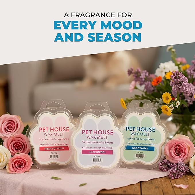 Pet House Sunwashed Cotton Wax Melts - Long-Lasting Plant Based Fresh Linen Scented Wax Melts Pet Friendly Pack of 2