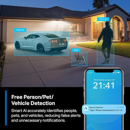 Tapo by TP-Link Wire-Free MagCam, Indoor/Outdoor 2K Battery Powered Smart Security Camera, Magnetic Mount, Starlight Color Night Vision, Person/Pet/Vehicle Detection, SD/Cloud Storage, 2.4GHz Wi-Fi