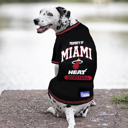 Pets First NBA Licensed Hoodies & T-shirt for Dogs & Cats, Miami Heat, Small