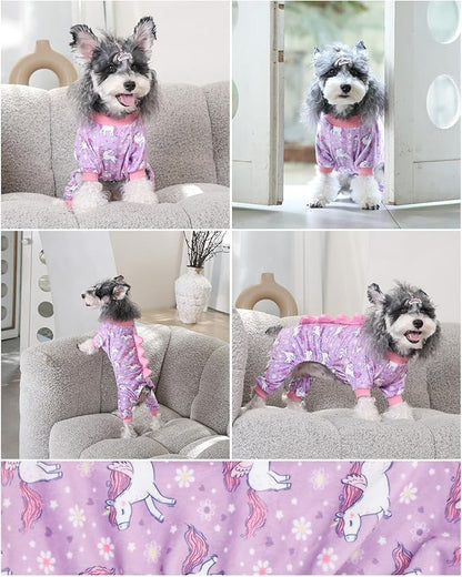 CuteBone Dinosaur Costume Dog Pajamas, Stretchy Spandex Crystal Velvet Sleepwear Coat for Small Dogs, Soft & Warm Pet Outfit Clothes for Cold Weather, Cozy Pullover Design COSP11XL