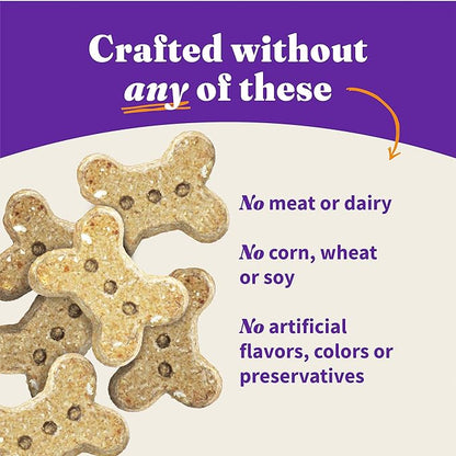 Halo Holistic Vegan Dog Treats Variety Pack, Plant-Based Three Bag Treat Pack with Oats & Blueberries, Peanut Butter & Banana, Peanuts & Pumpkin, 8 Oz Bag(Pack of 3)