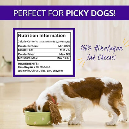 HOLI Dehydrated Himalayan Yak Cheese Dog Food Topper - All Natural Dog Food Flavor Enhancer - 6oz