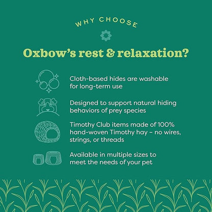 Oxbow Enriched Life Cozy Cave, Large, Guinea Pig Hideout, Bunny Hideaway, Rabbit Bed, Polar Fleece Small Animal Hideout for Guinea Pig Cage, Bunny Enrichment, Rat & Chinchilla Habitat Accessory