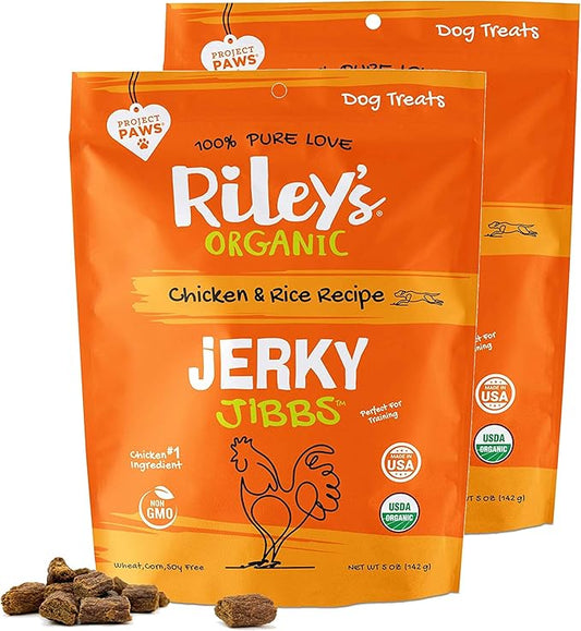 Riley's Organics Jerky Jibbs Chicken & Rice Recipe Dog Treats 2 Pack 5 oz