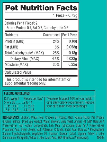 Meow Mix Irresistibles Soft Cat Treats Made with Real Salmon,3 Oz. Pouch,(Pack of 10)