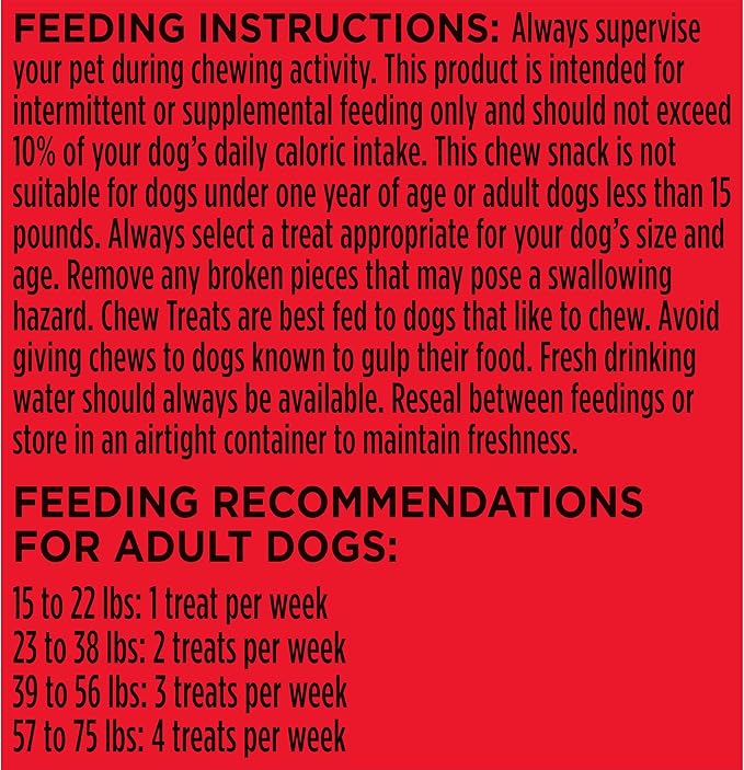 Milk-Bone Comfort Chews, Dog Treats with Unique Chewy Texture and Real Beef, 3 Chews (Pack of 5)