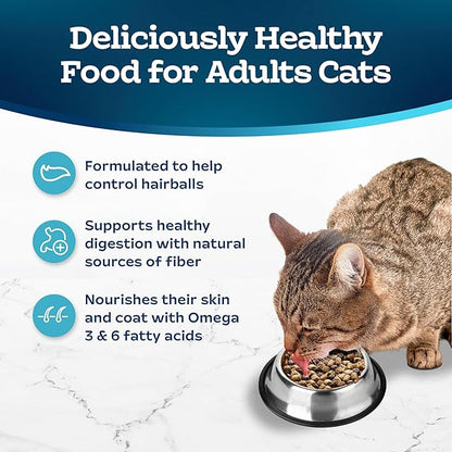 Blue Buffalo Tastefuls Adult Hairball Care Dry Cat Food, Made in the USA with Natural Ingredients, Chicken & Brown Rice Recipe, 3-lb. Resealable Bag