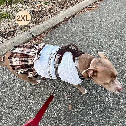 KYEESE Dog Sweater Pullover Dog Sweaters for Large Dogs Soft Turtleneck Pet Sweater Dress with Bowtie Warm Comfy Pet Coats Thick Dogs Clothes, White, XXX-Large