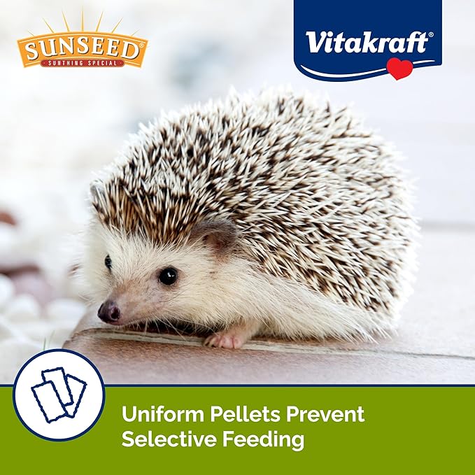Sunseed Vita Prima Hedgehog Food - High-Protein Poultry, Seafood, and Mealworm Food Blend - Vitamin-Fortified for Happy and Healthy Hedgehogs 1.56 Pound (Pack of 1)