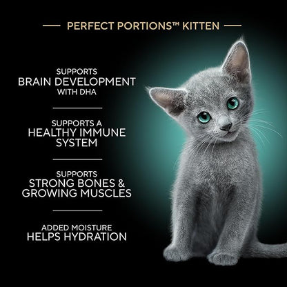 Sheba Perfect Portions Kitten Wet Cat Food Pate Turkey Entree, 2.6 oz. Twin-Pack Trays (24 Count, 48 Servings)