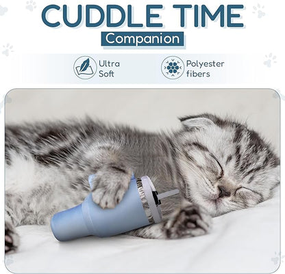 PUPROAR Kitty Cup Catnip Toy - Easter & Birthday Cat Gift Toy with Catnip & Crinkle, Funny Gift for Girl Indoor Kitten (Chambray Blue)