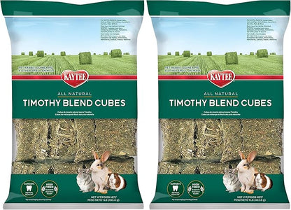 Kaytee Timothy Hay Blend Cubes for Pet Rabbits, Guinea Pigs, Chinchillas, and Other Small Animals, 1 Pound (Pack of 2)
