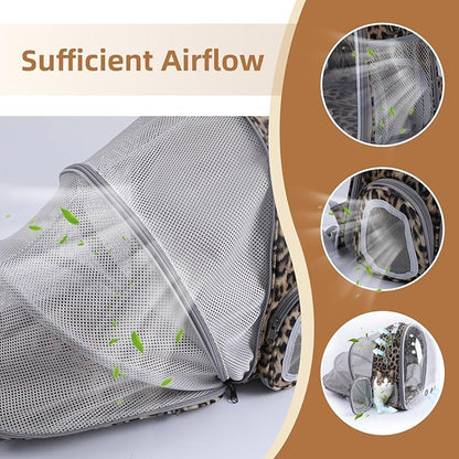 Pet Carrier Backpack Expandable for Cats and Small Dogs, Breathable Anti-Collapse Design, Airline Approved Travel Backpack for Hiking and Outdoor Use (Back Expandable-Animal)