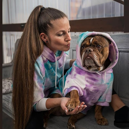 Spark Paws Human Hoodie - Premium Quality, Buttery Soft, Superior Comfort and Fit, Calming Fleece Interior, Suitable for All Styles – 90s Retro Sky Dye - L