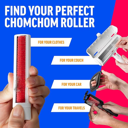 ChomChom Roller & Rake – Reusable Pet Hair Removal Roller with Rake Attachment for Cat & Dog Fur on Furniture, Couch, Carpet, Car, Rugs, Bedding & More– Portable, Eco-Friendly