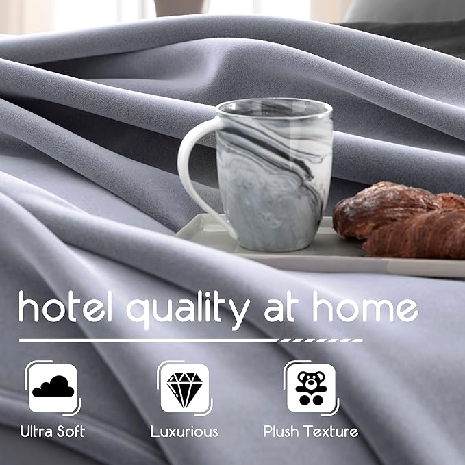 Vellux 1B07046 Original Insulating Core Hotel Style Solid blanket Machine Washable Soft Cozy Warm Pet Friendly Bed Sofa Blankets, King, Grey
