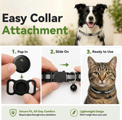 Dog Tracker, GPS Tracker for Dogs with Real-Time Location Tracking, No Monthly Fee or SIM Card, IP68 Waterproof Dog Tracker Collar, Sound Alert, Up to 365-Day Battery, iOS Only (Black)