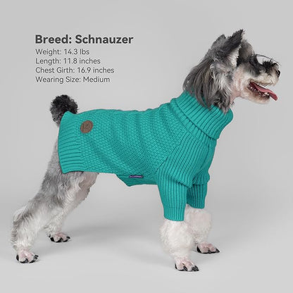 cyeollo 4XL Dog Sweater, Stretchy & Cozy Warm Dog Sweaters for Large Dogs Boy, Pullover Knit Fall Winter Sweatshirt for Giant Breed Big Dogs Clothes, Doberman Great Dane Apparel, Aqua Green XXXXL