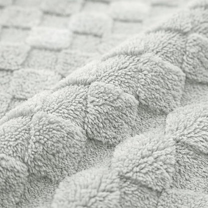 Americanflat 30x40 Jacquard Kids Throw Blanket - Soft and Breathable Mini Fleece Throw Blanket for Couch, Bed, Chair - Fleece Blankets Perfect for Home, Bedroom, or Outdoor - Checkered in Light Gray