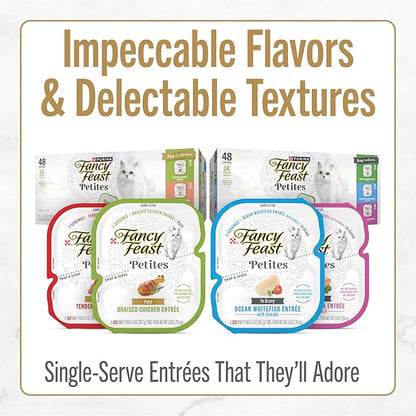 Fancy Feast Purina Petites with Roasted Turkey Entrée with Sweet Potato in Gravy Gourmet Wet Cat Food - 2.8 oz. Tubs,(Pack of 24)