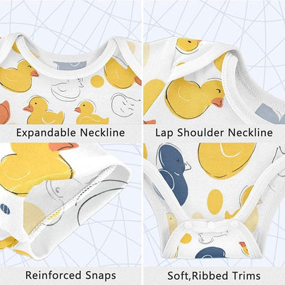 Bright Emotions Raccoons Baby Short Sleeve Bodysuits Romper Unisex Infant Outfit Wrapping Clothes for Boy Girl kids 3M
