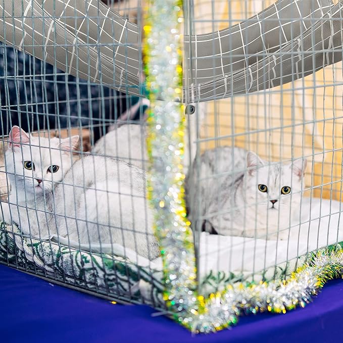 2 Pieces Reversible Cat Hanging Hammock Soft Breathable Pet Cage Hammock with Adjustable Straps and Metal Hooks Double-Sided Hanging Bed for Cats Small Dogs Rabbits, Medium