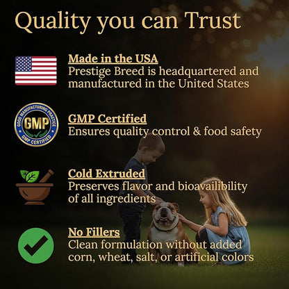 Multivitamins, Balanced Nutrition for Your Bulldog, 90 Count, Made in the USA with Real Bacon