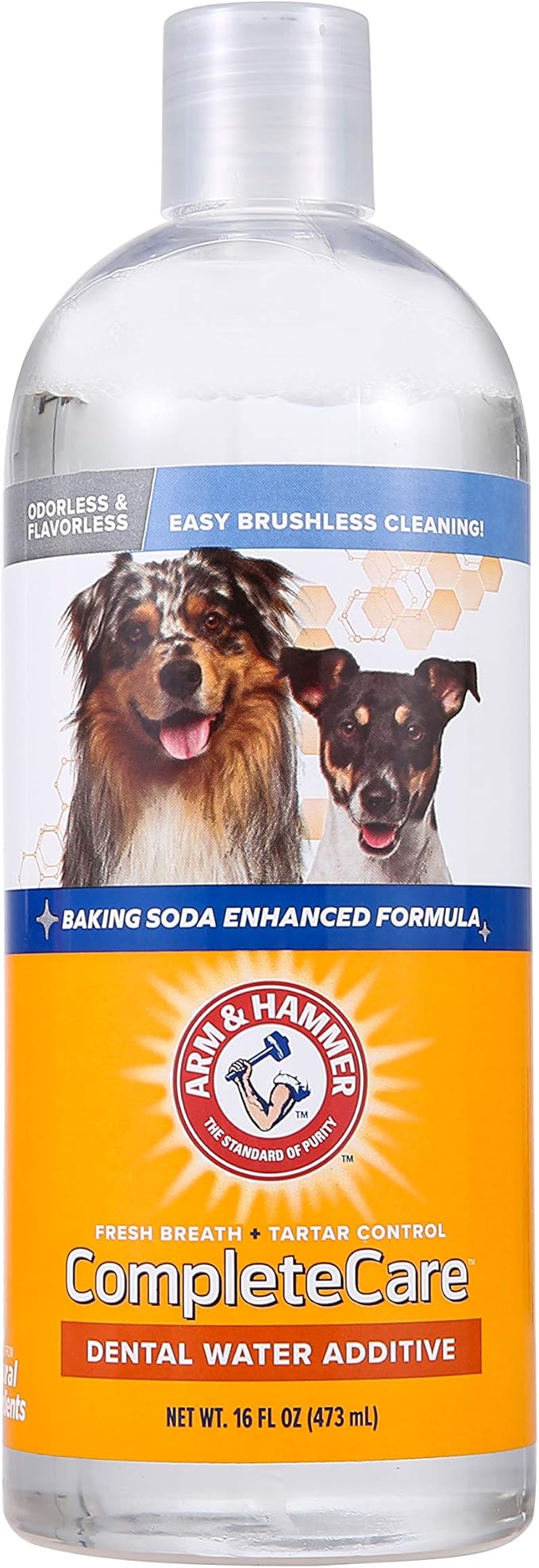 Arm & Hammer Dog Dental Water Additive Breath Freshener, Odorless Flavorless Oral Care Solution for Plaque and Tartar Control, Daily No Brush Dental Support for Dogs, 16 Fl Oz - 3 Pack