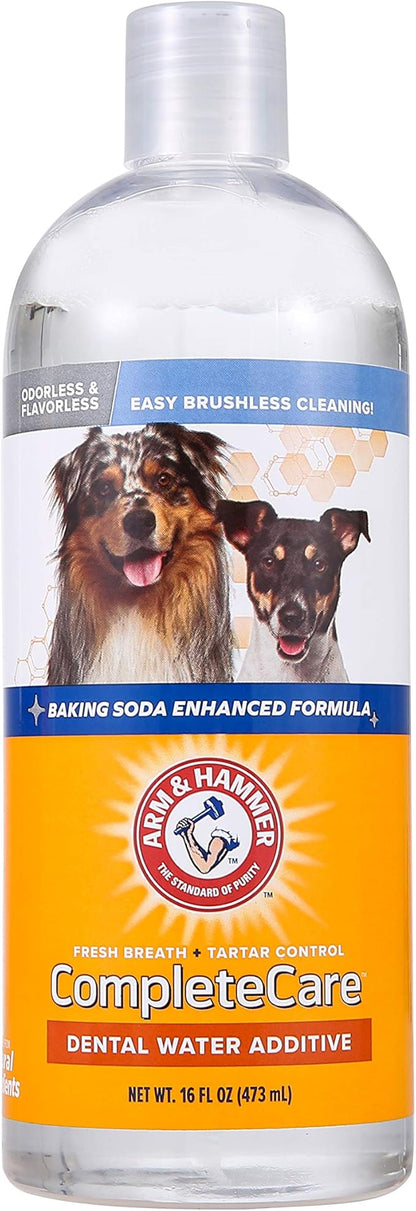 Arm & Hammer Dog Dental Water Additive Breath Freshener, Odorless Flavorless Oral Care Solution for Plaque and Tartar Control, Daily No Brush Dental Support for Dogs, 16 Fl Oz - 3 Pack