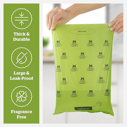 Pogi's Poop Bags – Large, Leak-Proof Dog Waste Bags for Yard or Home Use, Unscented (Single Roll, 500-Count)