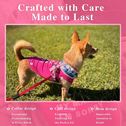 Pink Cotton Dog Shirt with 'Little Miss Sassy' Corgi Butt Print, Soft & Breathable Pet Apparel for Small to Large Dogs, All-Season Sleeveless Vest, Cute and Comfortable Dog Outfit.4XL