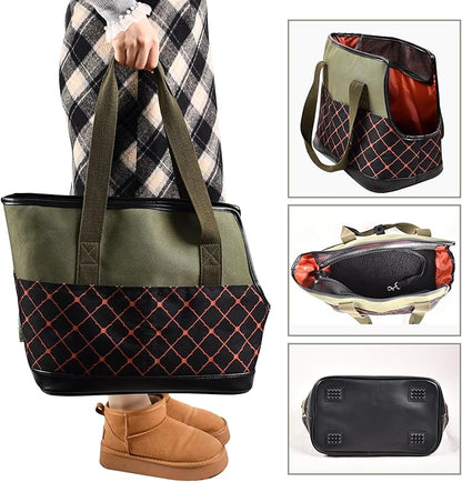 Dog Purse Carrier for Small Dogs, Soft-Sided Tote Bags with Pocket Dog Travel Supplies Portable Dog Sling with Anti-Slip Bottom