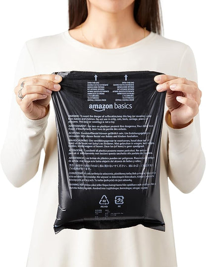 Amazon Basics Dog Poop Leak Proof Bags with Dispenser and Leash Clip, Unscented, 13" x 9", 600 Count