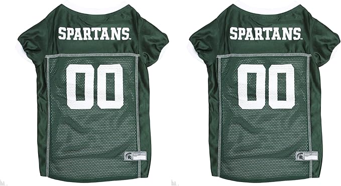 Pets First NCAA College Michigan State Spartans Mesh Jersey for Dogs & Cats, Size XX-Large, Licensed Dog Jersey with Your Favorite Football/Basketball College Team (Pack of 2)