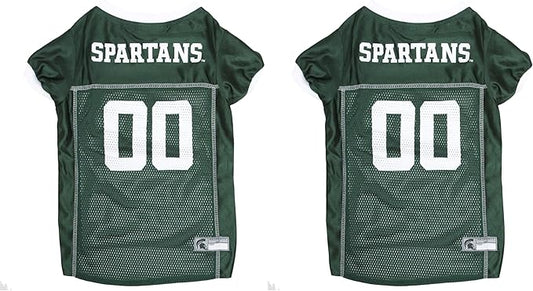 Pets First NCAA College Michigan State Spartans Mesh Jersey for Dogs & Cats, Size XX-Large, Licensed Dog Jersey with Your Favorite Football/Basketball College Team (Pack of 2)