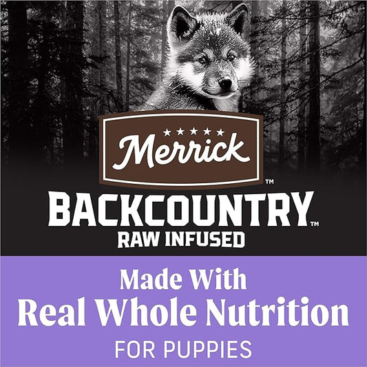 Merrick Backcountry Grain Free Dry Puppy Dog Food, Kibble with Freeze Dried Raw Pieces, Chicken Recipe - 20.0 lb. Bag