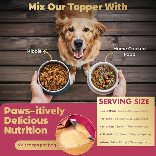 Beef Organ Bone Broth Meal Topper for Dogs - 100% Grass Fed, Veterinarian Approved, Non-GMO by Brothhh - Supports Immunity, Joint & Heart Health, Vision & Vitality - No Fillers - Pet Supplement