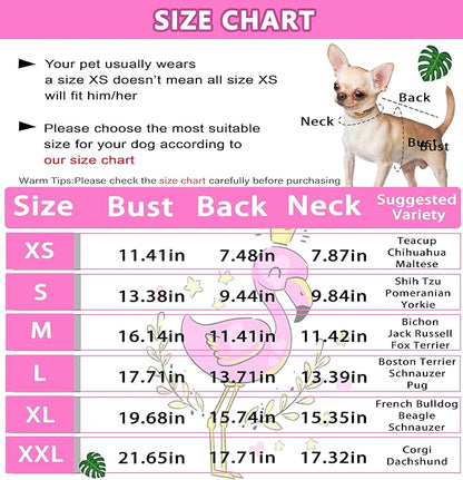 Dog Pajamas Summer Dog Clothes for Small Medium Dogs Boy Girl Doggy Pjs Cute Doggie Onesie Breathable Puppy Clothes Soft Stretchy Cat Pet Outfit (Pink, X-Small)