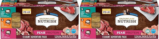 Nutrish Peak Protein Wet Dog Food Variety Pack, High Protein, Grain Free, 3.5oz Cups, (Rachael Ray), (Pack of 36)