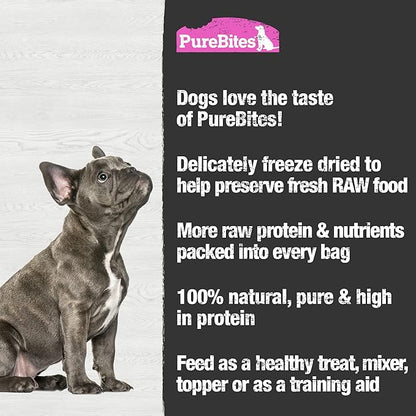 PureBites Salmon Freeze Dried Dog Treats, 1 Ingredient, Made in USA, 2.47oz